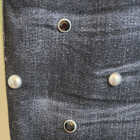 True Religion Halle Studded Super Skinny Jeans, Black Moon Stone, Sz 27 - Picture 8 of 12